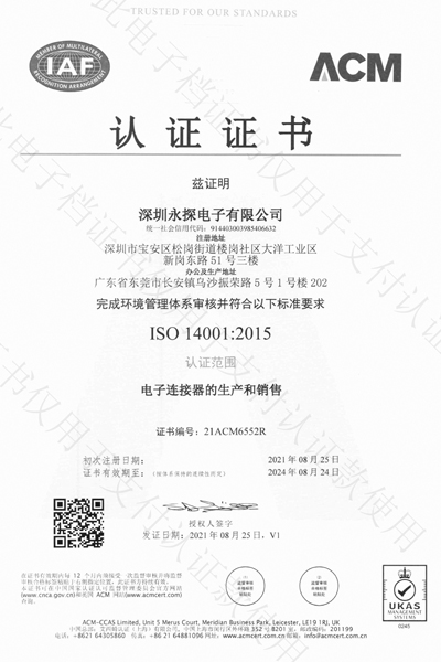 ISO-14001：2015 Certification