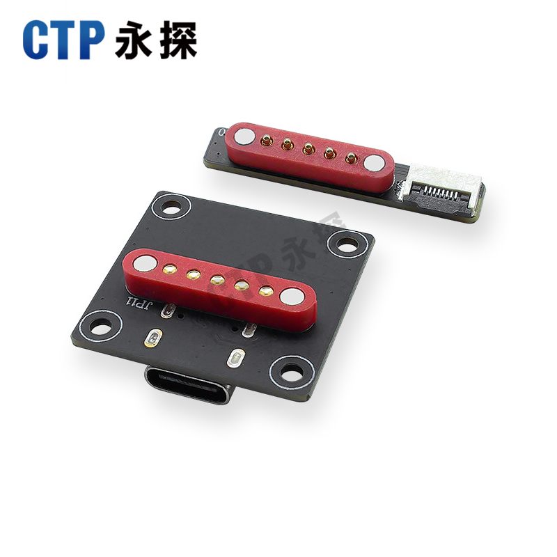永探5PIN磁吸连接器PCB板组件带SATA端口