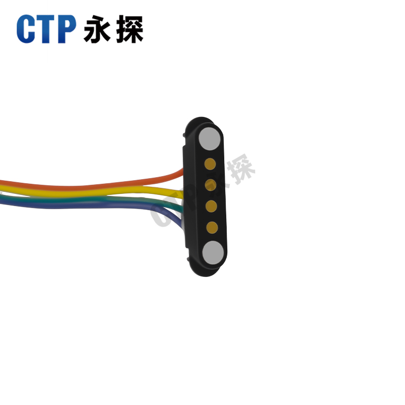 永探4PIN磁吸连接器焊线带线接线端子间距2.54
